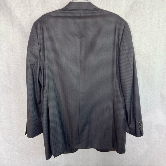 HICKEY FREEMAN 100% Worsted Wool Two Button Blazer Sz 48L Grey Blue - Picture 2 of 7